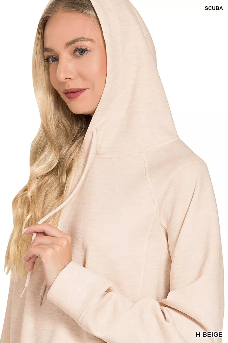 Zenana Womens Scuba Hoodie Beige Drawstring Hood Top 7af9c3b391b94daba0d9434391773ff2-Max-Origin Trendsi