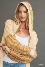 Umgee Sequined Jacket French Terry Latte Color Hooded Oversized Outwear 7b22e5a6-9bfa-4614-9e1a-2730882ce947-Max-Origin Trendsi