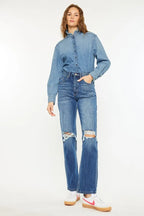 Kancan Women's Boyfriend Jeans Ultra High Rise 90's Distressed Denim Pants 7b299911035040268eaef8f2b562d993-Max-Origin Trendsi