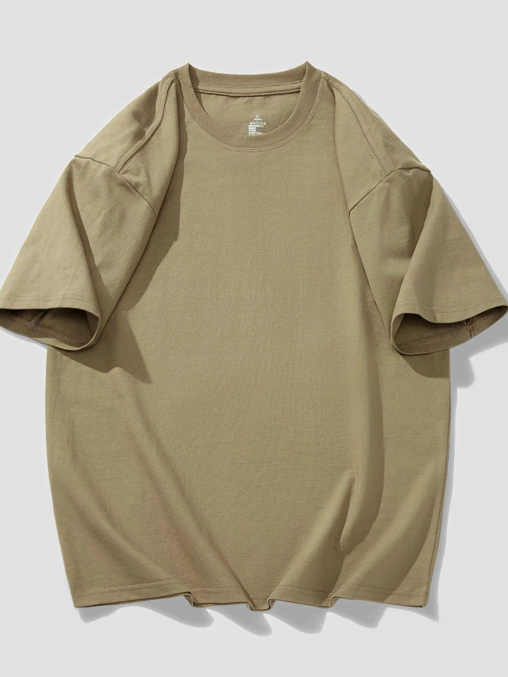 Men's T-Shirt Cotton Solid Round Neck Short Sleeve Oversized Top S-4XL Light Coffee 7b6ee449361d4c5cb7c1c39698c29bed-Max-Origin Trendsi