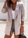 Women's Longline Blazer Lapel Collar Long Sleeve Casual Outwear Apricot 7b7fa6fd-dfa1-43bf-8564-9d8b0adabafe-Max-Origin Trendsi