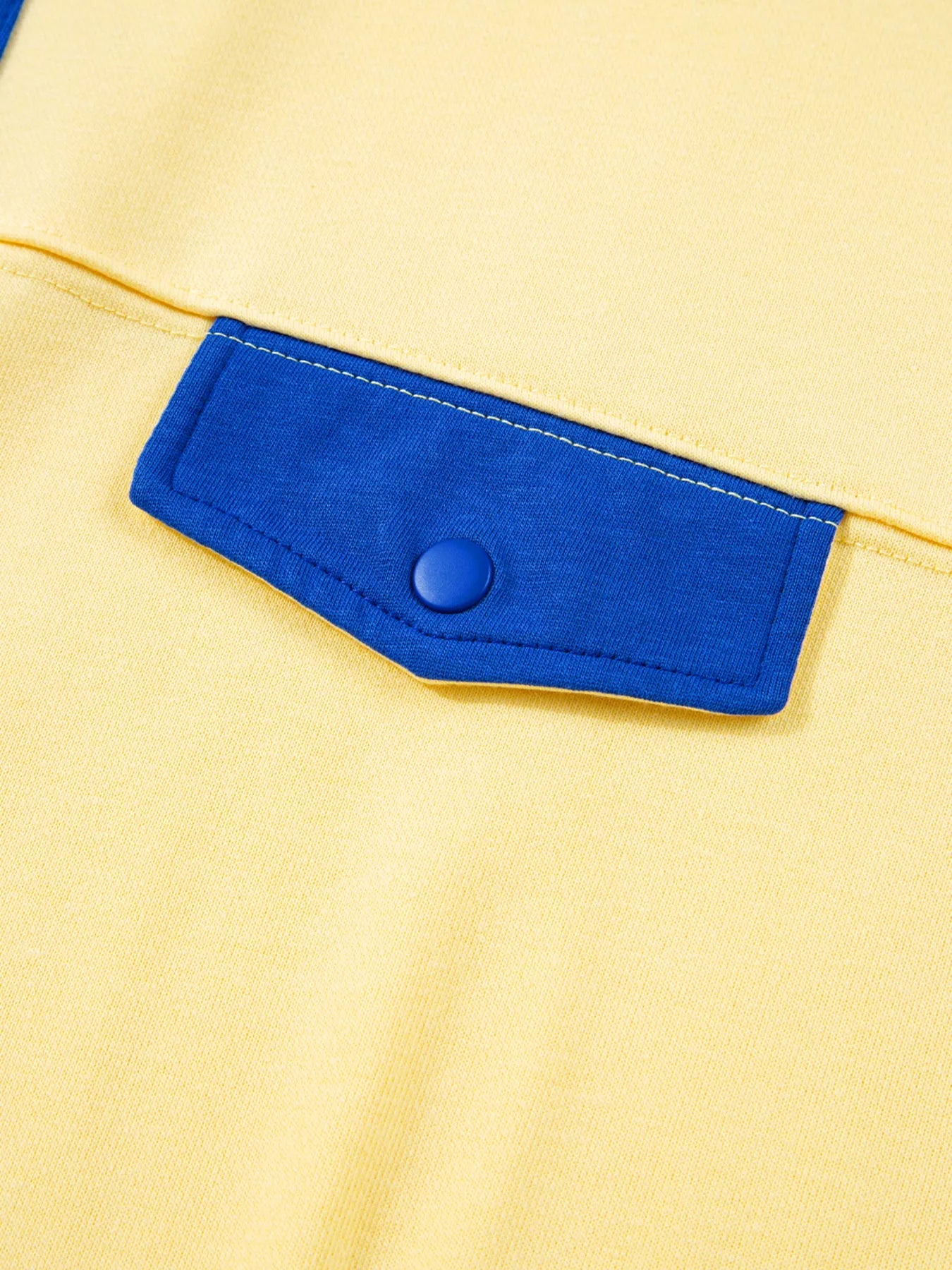 Women's Casual Set Color Yellow Block Patchwork Half Button Top and Shorts 2pcs 7b92019c9b73425888cebd3a0ba40260-Max-Origin Trendsi