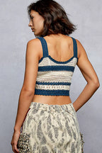 POL Crochet Cami Navy Multi Floral Embroidered Cropped Top with Scalloped Hem 7c0b0c8c-761f-4ba2-bbed-e76b3ed280dd-Max-Origin Trendsi