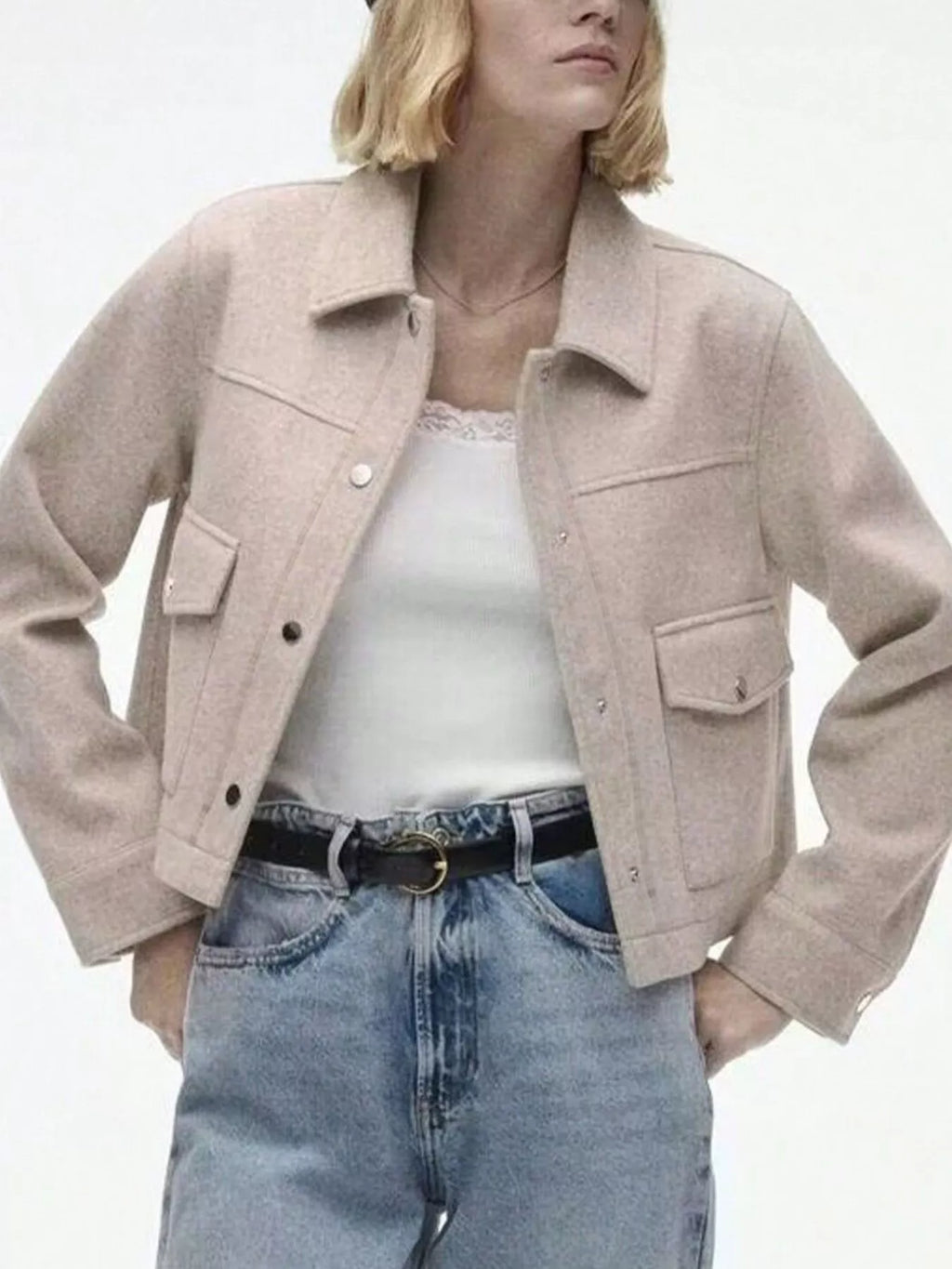 Womens Jacket Cropped Snap Down Long Sleeve Casual Outwear 7c243a6f-e594-495a-ab24-fbd3ca1aab49-Max-Origin Trendsi