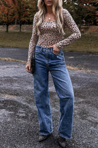 Bodysuit Leopard Animal Print Scoop Neck Long Sleeve 7c2c70fd-fc0f-4a01-b2ff-760767277883-Max Trendsi