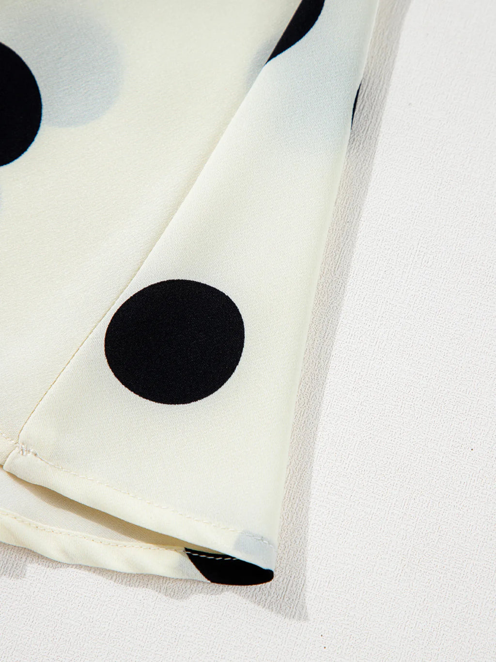 Mini Dress Polka Dot Beige Surplice V Neck Ruffled Puff Long Sleeve 7c4aab9151ac4056ad3fe049da54dca6-Max-Origin Trendsi