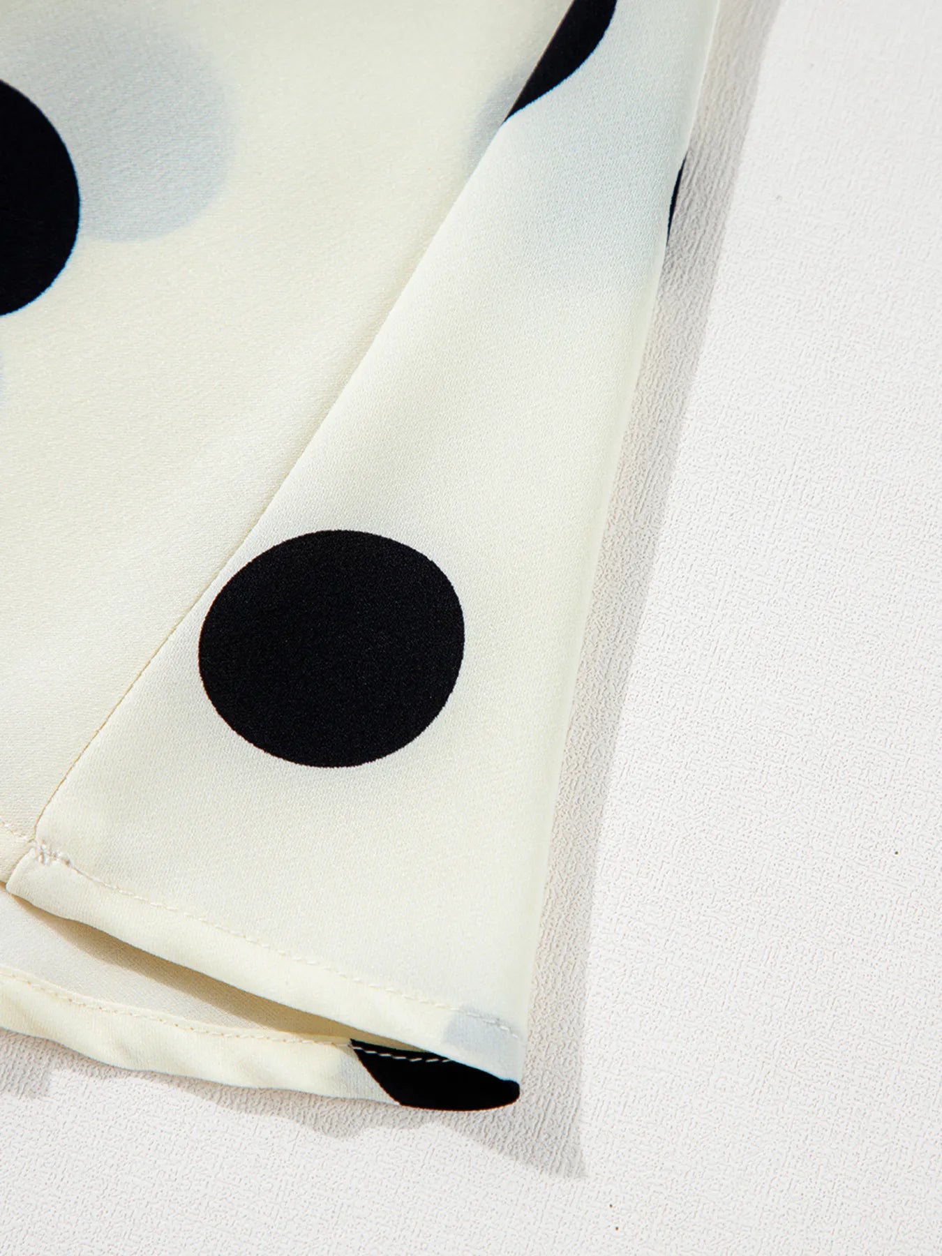 Mini Dress Polka Dot Beige Surplice V Neck Ruffled Puff Long Sleeve 7c4aab9151ac4056ad3fe049da54dca6-Max-Origin Trendsi