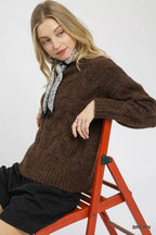 Umgee Women's Sweater Brown Cable Knit Cozy Pullover 7c57d89b-23ad-422f-a4c5-368c5aa36d31-Max-Origin Trendsi