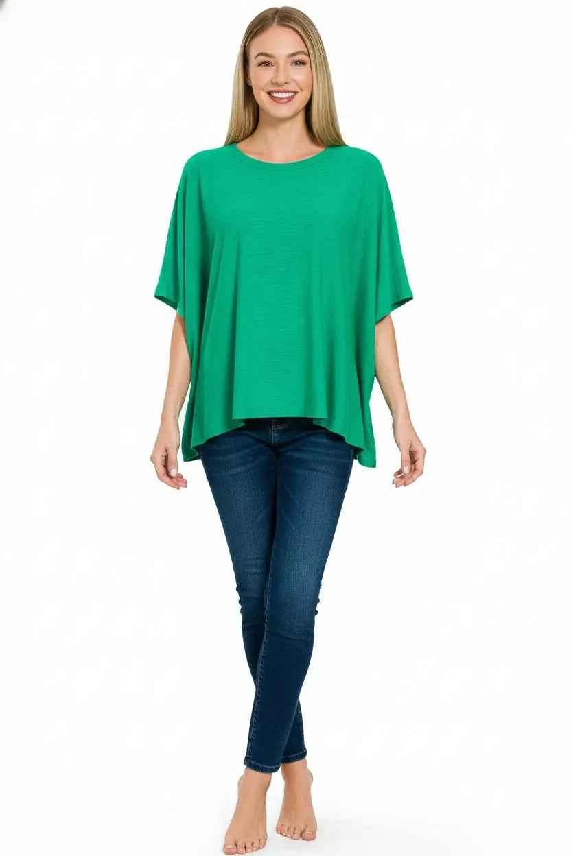 Zenana T-Shirt Green Round Neck Short Sleeve Top 7c707415-5201-4069-894f-4eaa898551fe-Max-Origin Trendsi