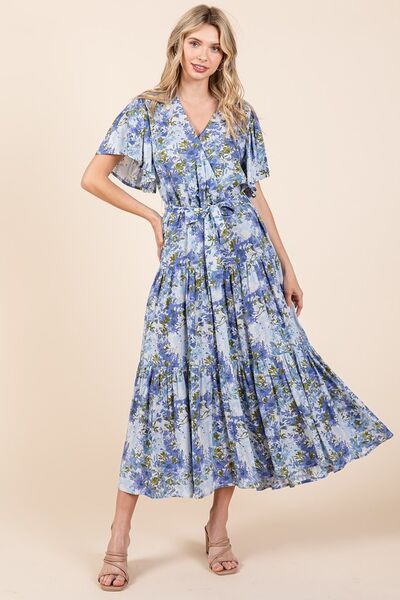 Mittoshop Floral Midi Dress Linen Blend Bow Tie Waist Flutter Sleeve Tiered 7cd93a37-c260-4fb9-aa15-afcb3aca7b26-Min Trendsi