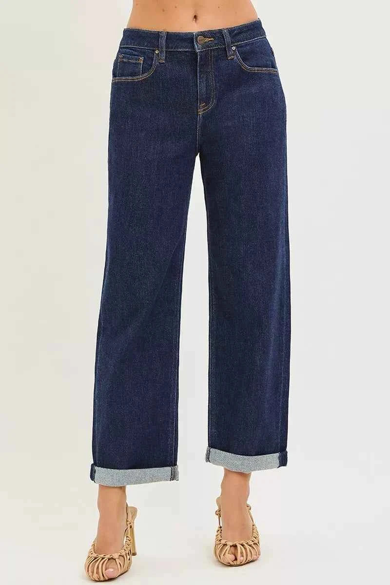 RISEN Slouchy Cropped Boyfriend Jeans With Cuffed Hem 7cdc90d9f88243b9bd0b7c65b92acf3c-Max-Origin Trendsi