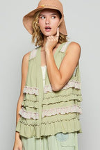 POL Cardigan Sage Multicolor Floral Ruffled Open Front Sleeveless Top 7cdebf9d-a92a-4bd7-9724-7c3c773837d9-Min Trendsi