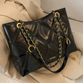 Quilted Chain Shoulder Bag Large Size in PU Leather