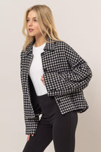HYFVE Tweed Plaid Jacket Button Up Collared Neck Long Sleeve Pocketed 7d08d9d1-bc71-41fd-9aa9-d3e841ad9e67-Max Trendsi