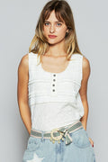 POL Lace Tank Top White Sleeveless Trim Scoop Neck Wide Strap White 7d339db5-5a42-439c-9bab-95264595ff64-Max Trendsi