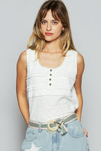 POL Lace Tank Top White Sleeveless Trim Scoop Neck Wide Strap White 7d339db5-5a42-439c-9bab-95264595ff64-Max Trendsi