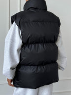 Padded Women Vest Coat Zip Up Turtleneck Sleeveless Mid Length Outwear 7d491693-e3bd-4a1a-8c87-248d11b341b6-Max Trendsi