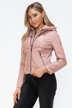 Snobbish Faux Leather Women Jacket Mauve Zip Up Drawstring Hooded 7d897bcd-c615-411a-acc7-72d32788bc91-Max_5fc3452d-f23c-4be9-8119-9200bb993395 Trendsi