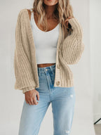 Knit Cardigan Oversized V Neck Long Sleeve Single Breasted 7d996a52-792c-48ef-a4ee-ebc76cf8cd2a-Max Trendsi