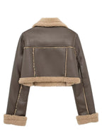 Women Faux Leather Cropped Jacket Collared Neck Long Sleeve Plush Lined 7dba9a32-6e80-4fe6-8189-ec1d9a24abea-Max Trendsi