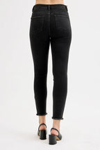 RISEN Women's Black Skinny Jeans Tummy Control High Rise Adjustable Waist 7dd018c4485d4dfa987dc9dee6a3acf4-Max-Origin Trendsi