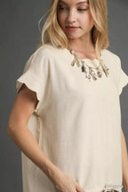 Umgee Linen Womens Blouse Scalloped Round Neck Top Short Sleeve 7e1bfed4-5629-4db6-964f-d24a36eee020-Max-Origin Trendsi
