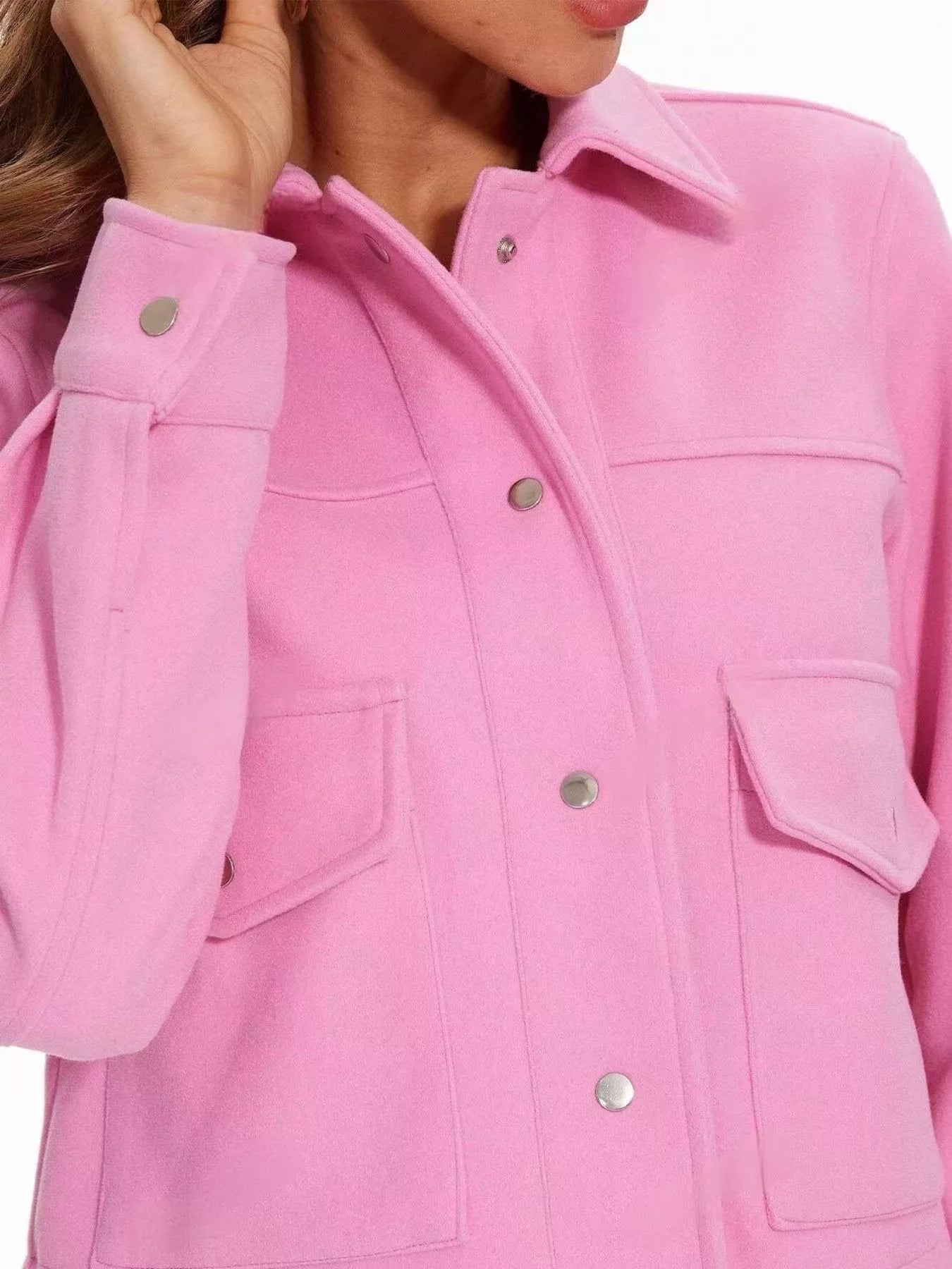 Womens Jacket Cropped Snap Down Long Sleeve Casual Outwear 7e41c556-4232-49f5-adeb-1c8d69465f19-Max-Origin Trendsi