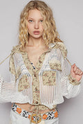 POL Jacket Washed Lace Crochet Hooded Cable-Knit With Patchwork OFF WHITE OLIVE MULTI 7e450ffcc5ad4384a39e734a8af918f9-Max-Origin Trendsi