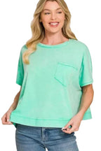 Zenana Acid Washed Oversized Short Sleeve Round Neck T-Shirt
