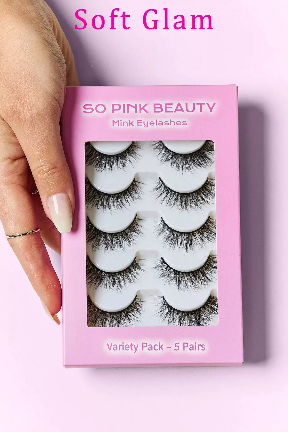 SO PINK BEAUTY Mink Eyelashes 5 Pairs Black Mix Effect Soft Glam One Size 7eb723a4-ef9c-45be-a4c6-cbdd4850aef0-Max Trendsi
