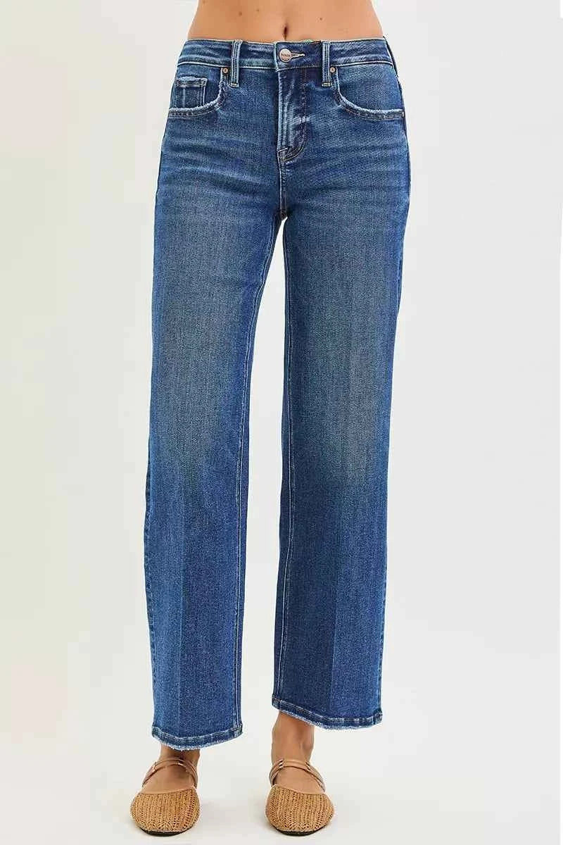 RISEN Tummy Control High Rise Ankle Straight Jeans with Crease Line 7eddb6a498a44d35a78777ee70bd2f70-Max-Origin Trendsi