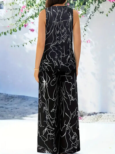 Kay & Co Women's Abstract Print Round Neck Tank and Pants Set 2 Pcs 7efcbc2b-978b-4278-a211-d06a636732ec-Min Trendsi