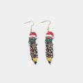 Pencil Earrings PU Leather Alloy Drop Jewelry Gold One Size 7f291791-8a6e-45f9-86f8-7ec652d9ad01-Max Trendsi