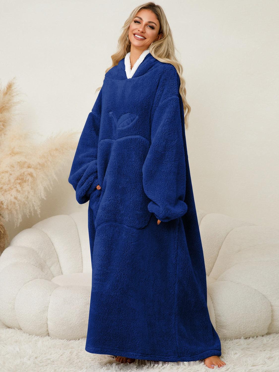 Hooded Lounge Dress Oversized Soft Pocketed Contrast Long Sleeve 7f33d376-6a28-47bc-9747-4eb2721c1c35-Max Trendsi
