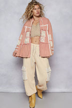 POL Womens Hooded Jacket Dusty Pink Embroidered Patch with Lace Detail 7f393fb9-1d4e-4906-9522-35b25a948344-Max-Origin Trendsi