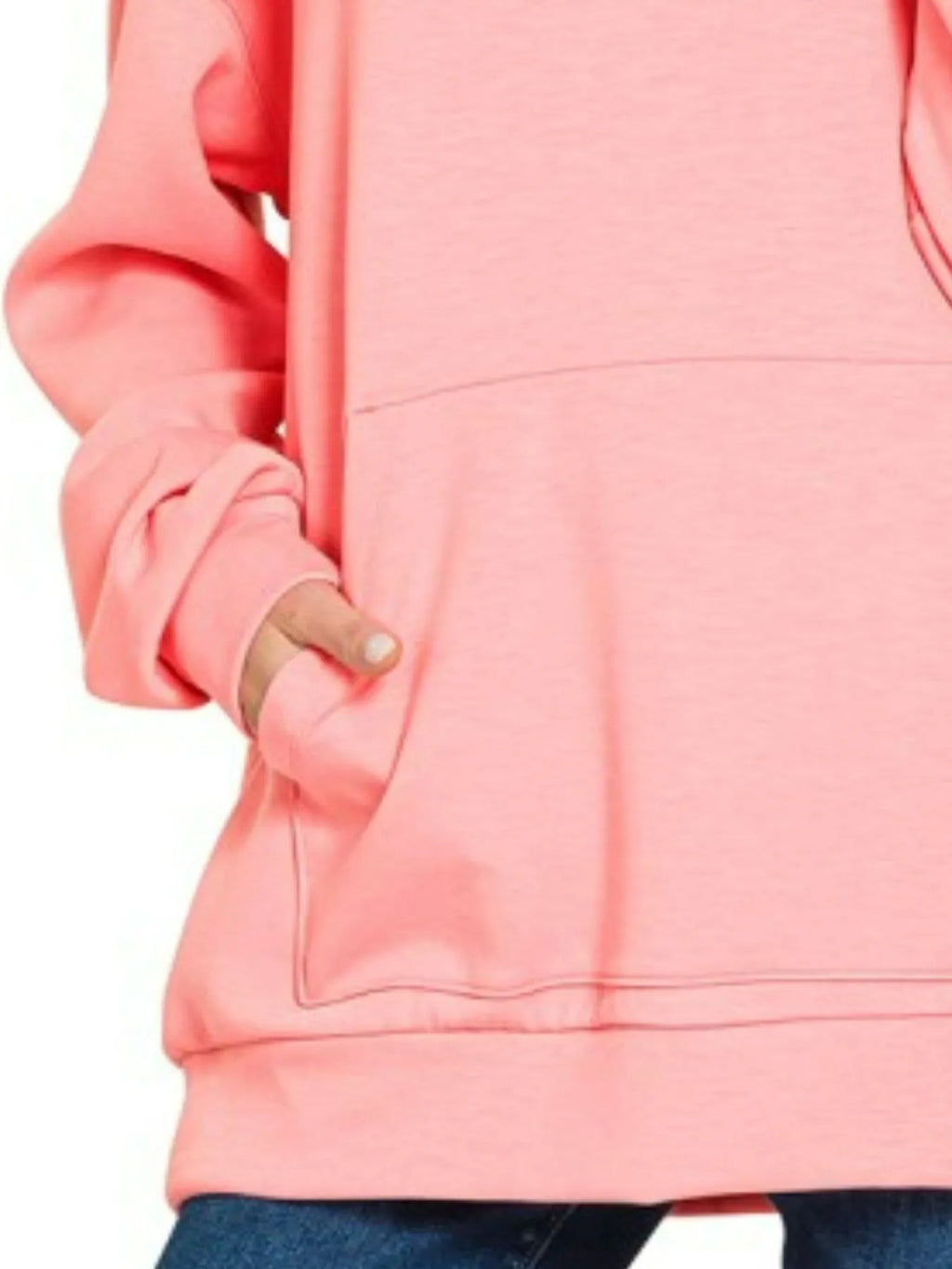 Zenana Hoodie Pink Oversized Scuba with Kangaroo Pocket Long Sleeve 7f67b287-4846-4350-a37b-8b1fb4301ed7-Max-Origin Trendsi