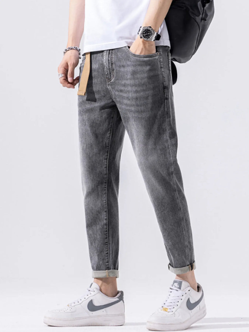 Men's Jeans Casual Gray Wash Denim Pants 7f7c18c96b37437fbd6f17da367a61ab-Max-Origin Trendsi