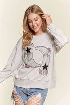 ADORA Sweatshirt Rhinestone Star Boots Accent Casual Long Sleeve Top 7fb6fd3f3aab48ca994ee2629d70a1ff-Max-Origin Trendsi