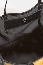 Womens Tote Fame Accessories Suede Faux Leather Trim Shoulder Strap 7fcb1e681a334788a7a96c5202402412-Max-Origin Trendsi