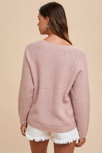 Women's Sweater Annie Wear Mauve HELLO Embroidered Raglan Long Sleeve 7fd78373-5288-4c0f-a800-dcae1caf3f99-Max Trendsi
