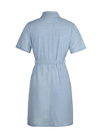 Denim Mini Dress Zip Front Short Sleeve Collared Belted with Pockets 7feedadb-5733-461a-b360-3ef26687ce71-Max-Origin Trendsi
