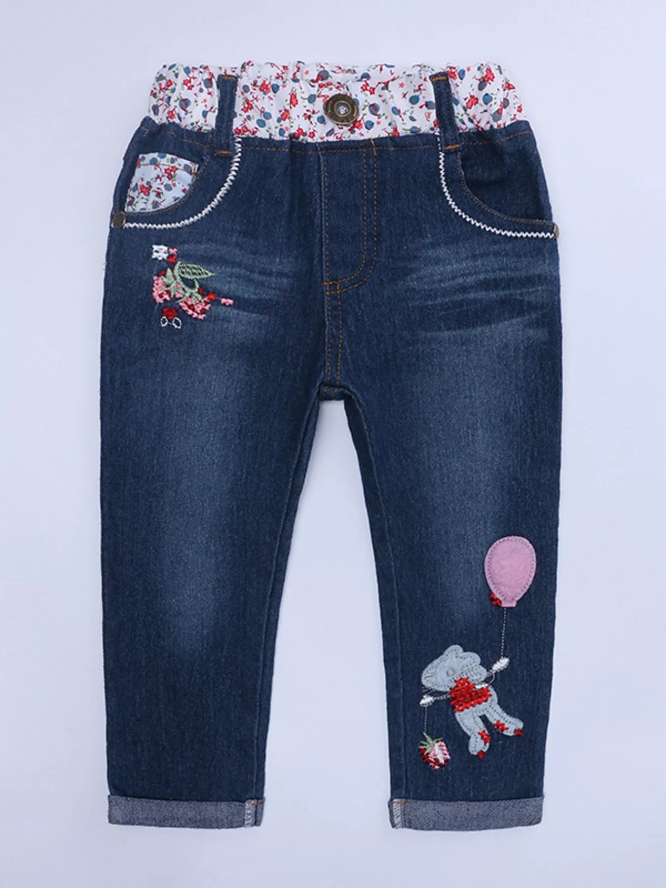 Girl's Outfit Set Long Sleeve Round Neck Top and Jeans for Children 7ffe156de468478cba4c246ff44889db-Max-Origin Trendsi