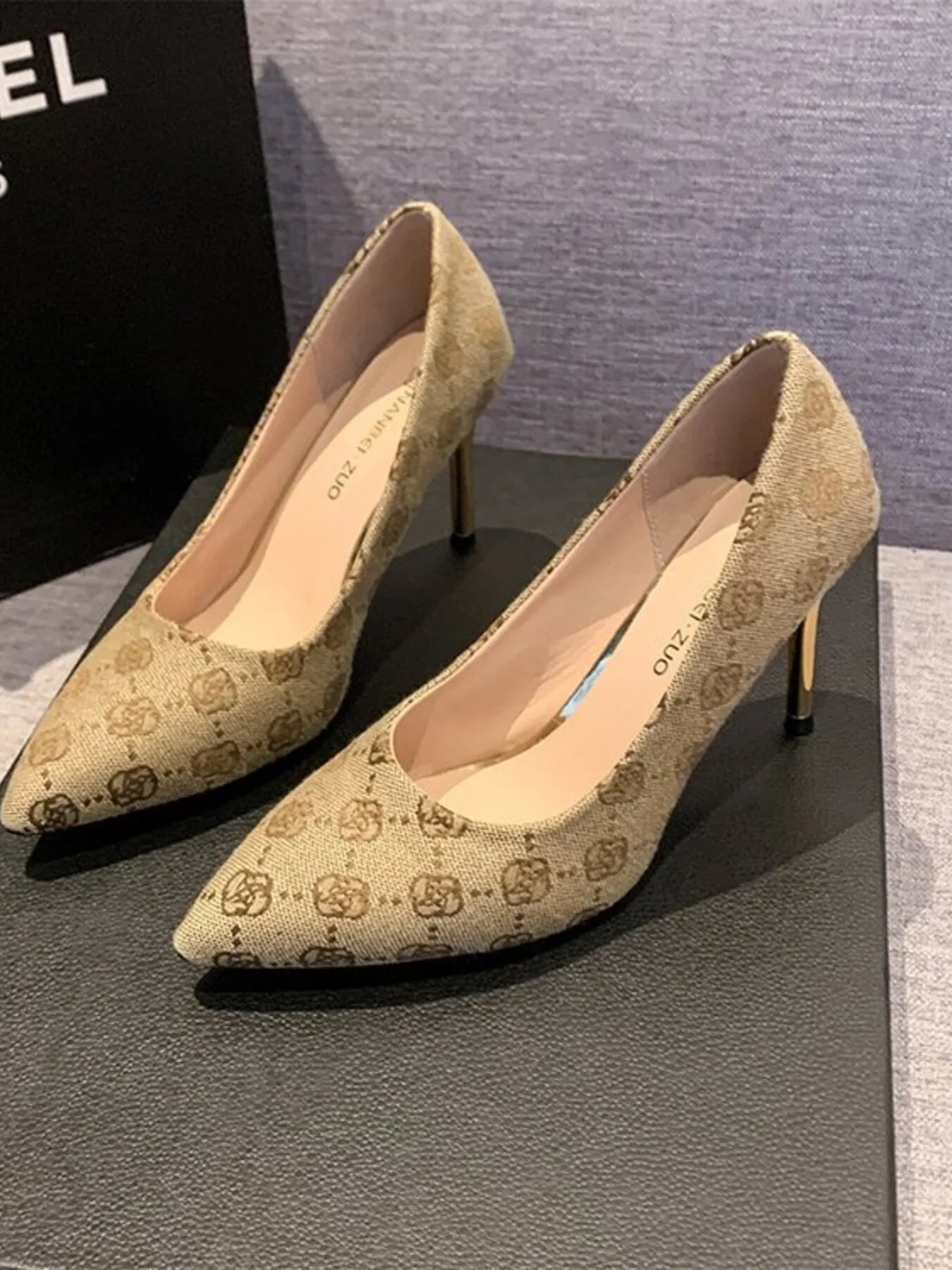 Women's Heels Light Brown Floral Pu Leather Point Toe Stiletto Pumps Shoes 80311e64a111450dbfbd41ded5460aa5-Max-Origin Trendsi