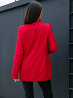 Women's Longline Blazer Lapel Collar Long Sleeve Casual Outwear 80742abcadd344f280a3ee9def2940a3-Max-Origin Trendsi