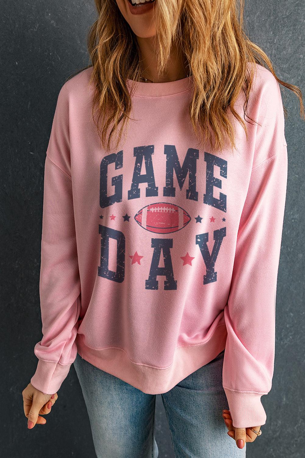 Sweatshirt GAME DAY Round Neck Long Sleeve Tops 8095f67f-e646-4cca-a16f-673bded7e218-Max Trendsi