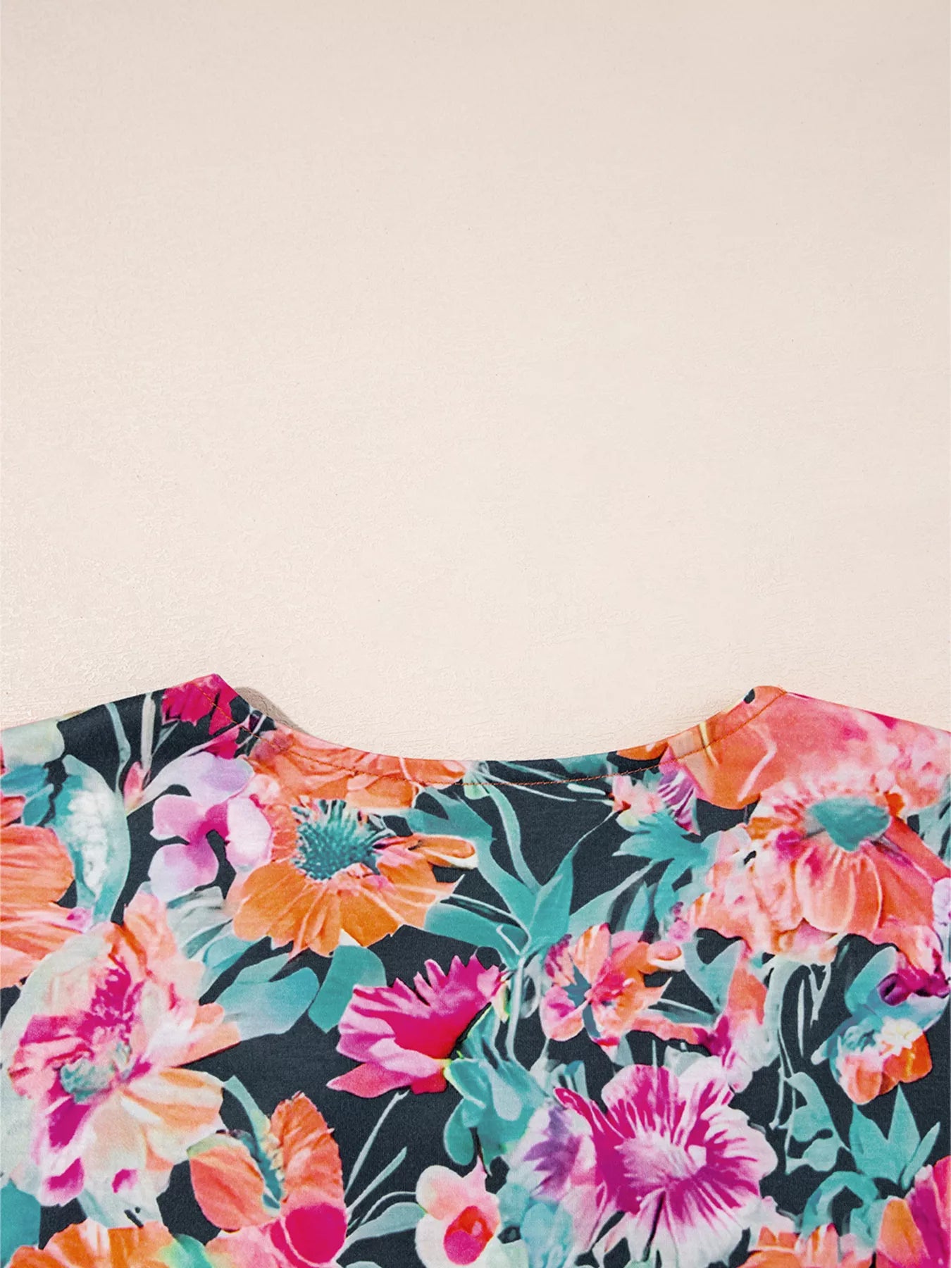 Women's Blouse Floral 3/4 Flare Sleeve Tied Neck 80c9155e4d6c4983a6d4d34d94995244-Max-Origin Trendsi