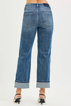 RISEN Womens Straight Jeans 4 Way Stretch Slouchy with Cuffed Hem Plus Sizes 80cad01199854351bb96317ab11a4d8e-Max-Origin Trendsi