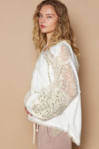 POL Ivory Blouse Star Patch Lace Contrast Long Sleeve Hooded Top 80f6b492-8374-42d3-a3d2-03c65e431187-Max Trendsi