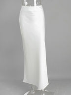 Satin Maxi Skirt High-Waisted Back Zip Black White Solid Basic Style 810ad732-fc52-4576-9c8d-e2e6bb1d1c3a-Max-Origin Trendsi