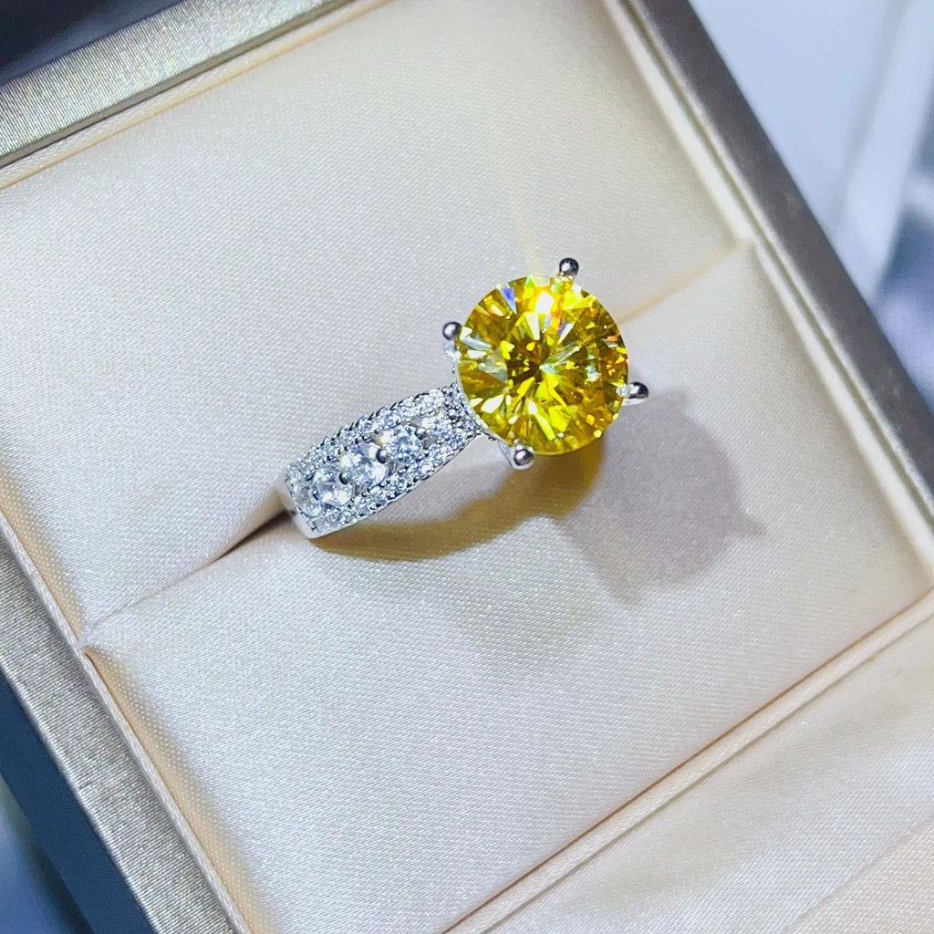 Silver Ring 3 Carat Moissanite Yellow Round Stone 925 Sterling Platinum-plated Yellow 812e0c03-86c6-4fbd-a024-c643ffb79b1c-Max-Origin Trendsi